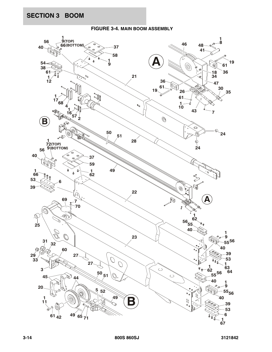 Figure 3-4. main boom assembly | JLG 860SJ Parts Manual User Manual | Page 178 / 360