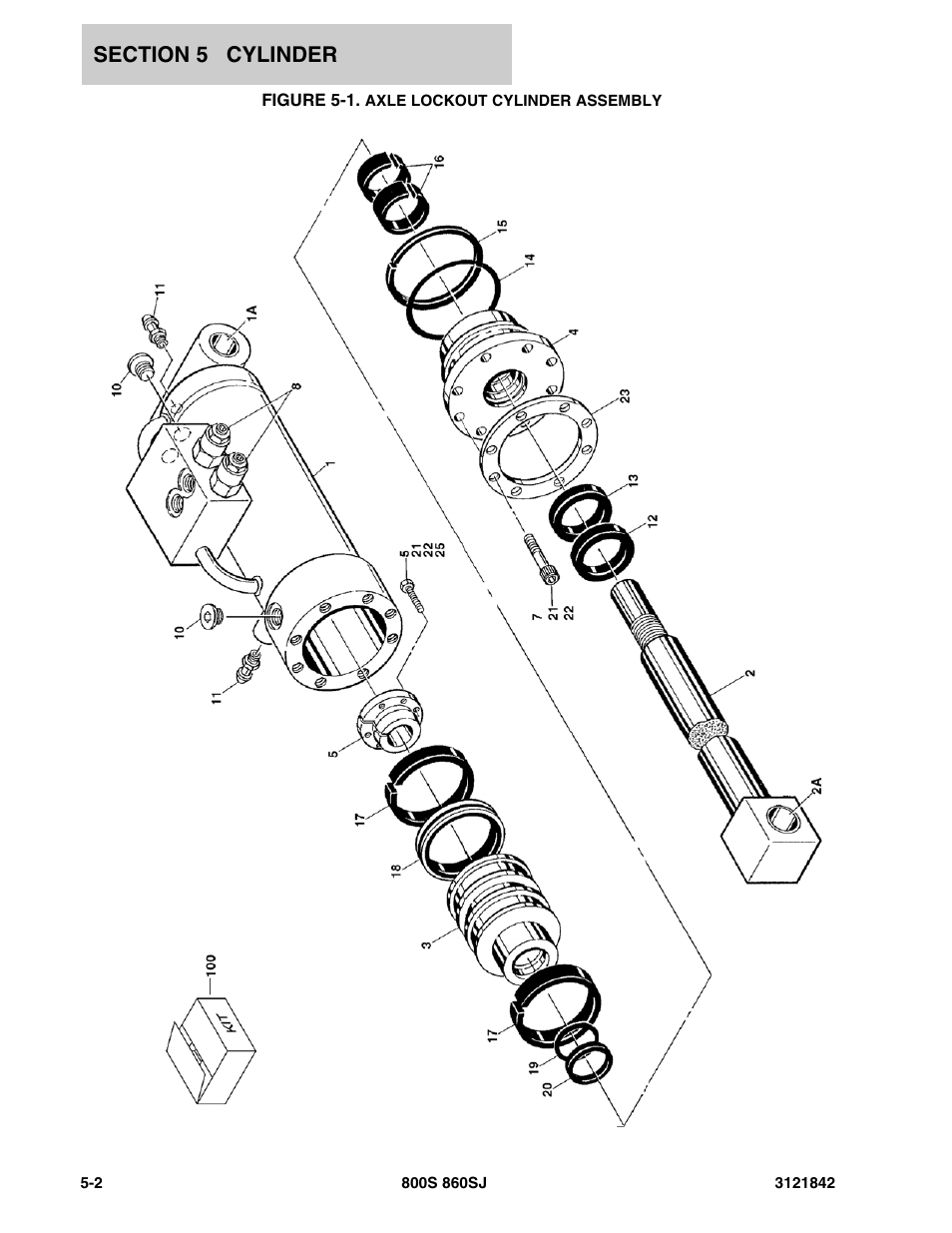 Figure 5-1. axle lockout cylinder assembly | JLG 860SJ Parts Manual User Manual | Page 228 / 360