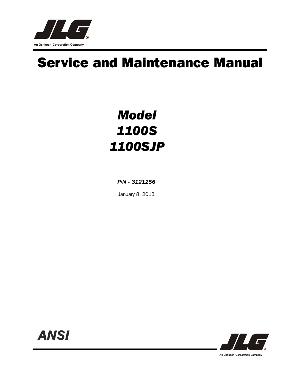 JLG 1100S Service Manual User Manual | 442 pages