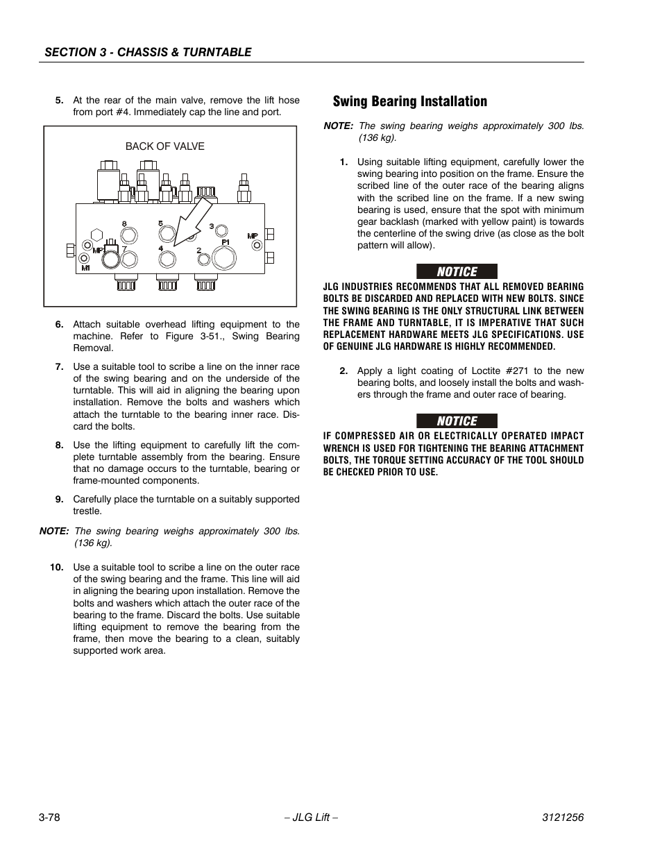 Swing bearing installation, Swing bearing installation -78 | JLG 1100S Service Manual User Manual | Page 120 / 442
