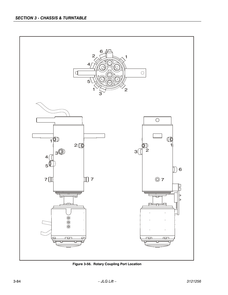 Rotary coupling port location -84 | JLG 1100S Service Manual User Manual | Page 126 / 442