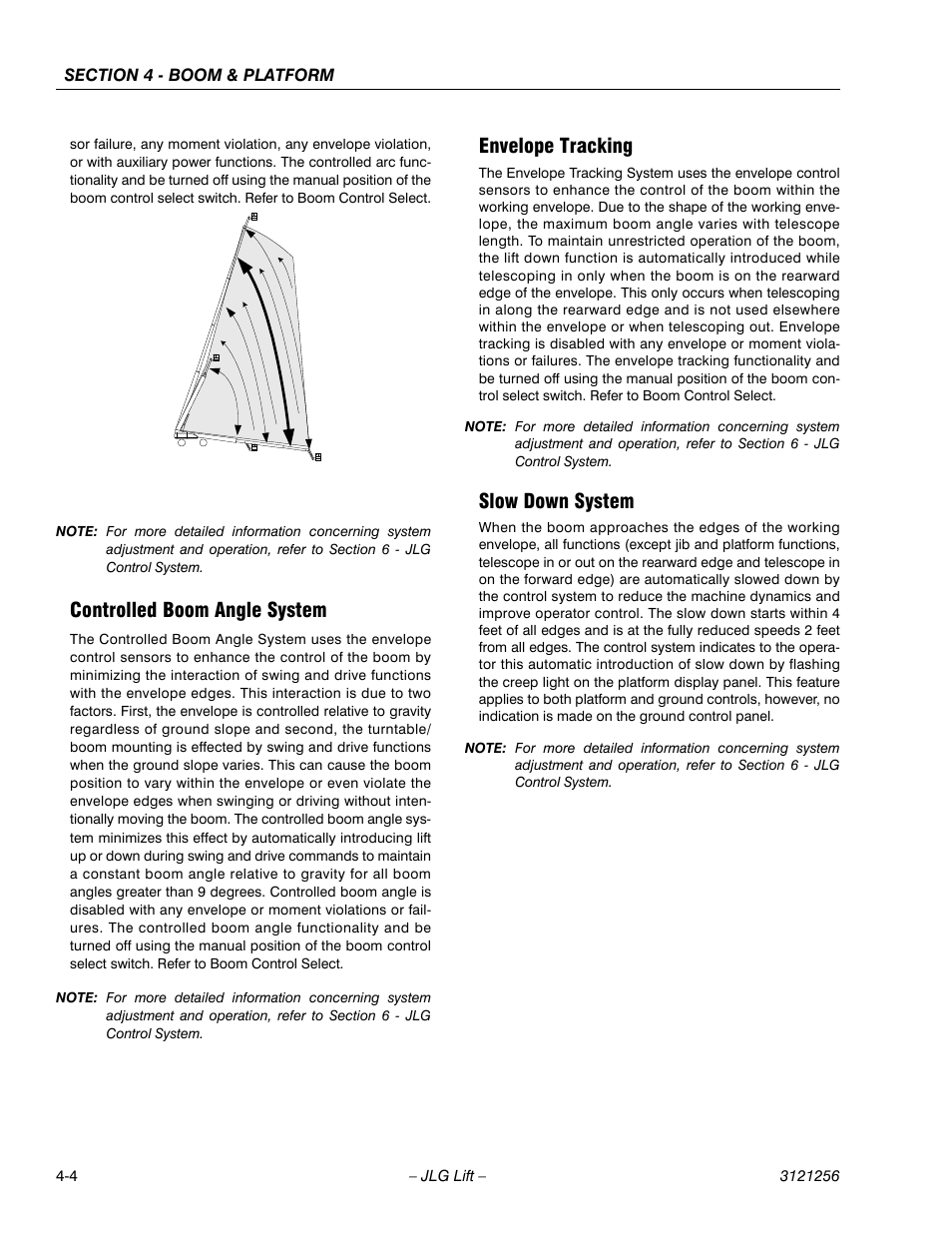 Controlled boom angle system, Envelope tracking, Slow down system | JLG 1100S Service Manual User Manual | Page 152 / 442