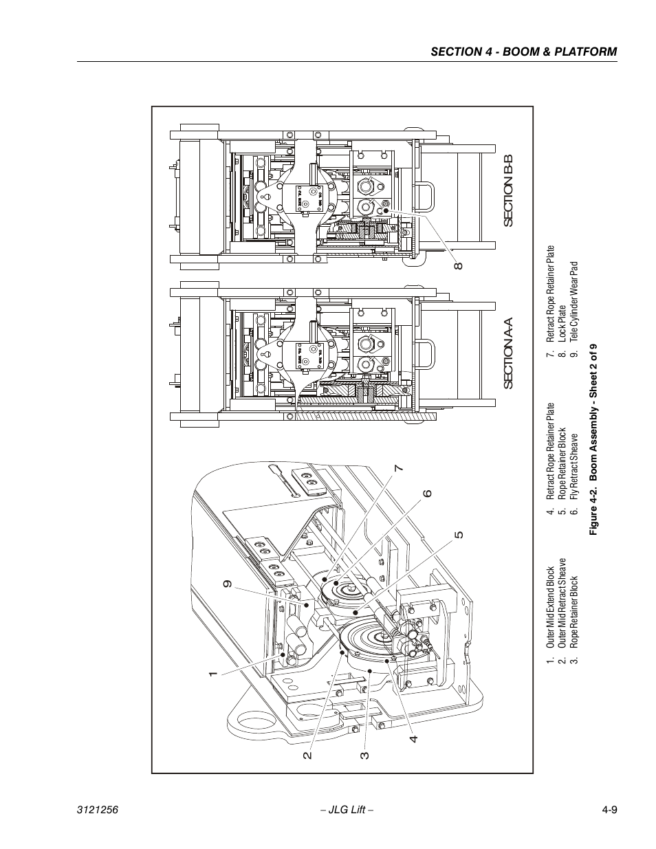 Boom assembly - sheet 2 of 9 -9 | JLG 1100S Service Manual User Manual | Page 157 / 442