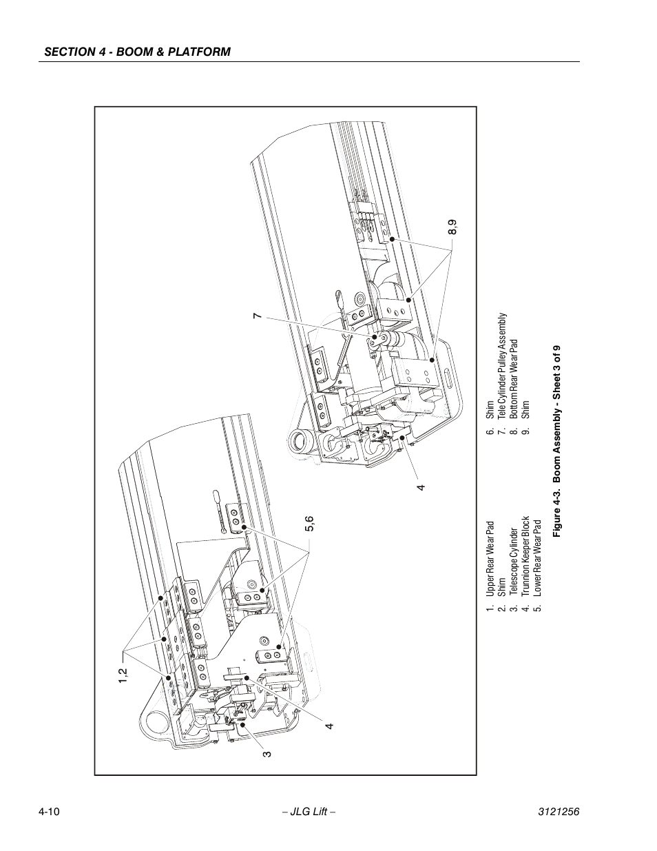 Boom assembly - sheet 3 of 9 -10 | JLG 1100S Service Manual User Manual | Page 158 / 442