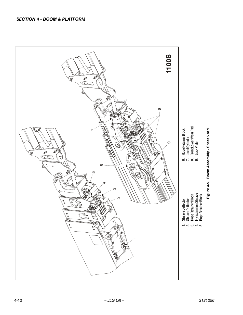 Boom assembly - sheet 5 of 9 -12, 1100s | JLG 1100S Service Manual User Manual | Page 160 / 442