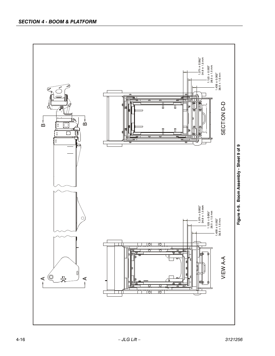 Boom assembly - sheet 9 of 9 -16 | JLG 1100S Service Manual User Manual | Page 164 / 442