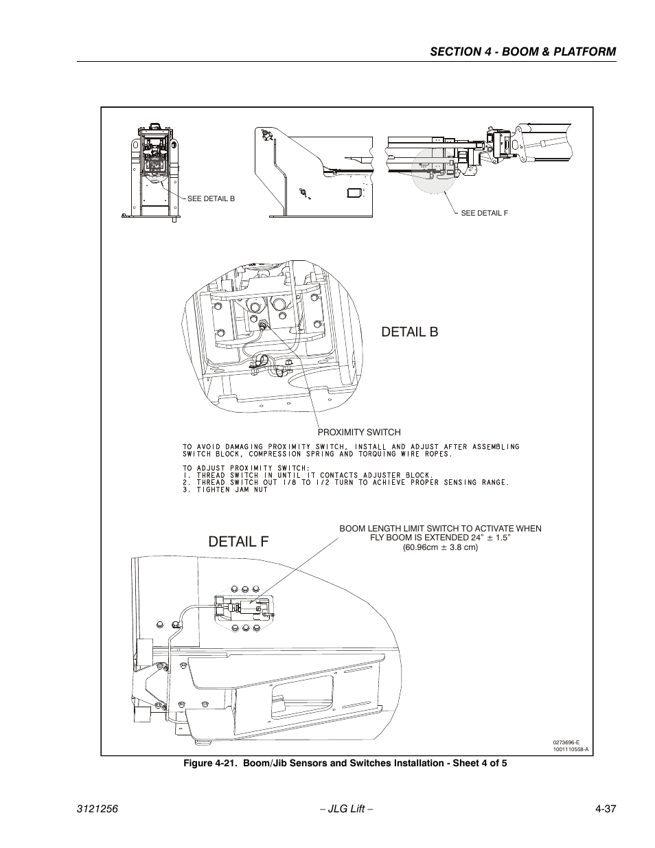 Detail f, Detail b | JLG 1100S Service Manual User Manual | Page 185 / 442