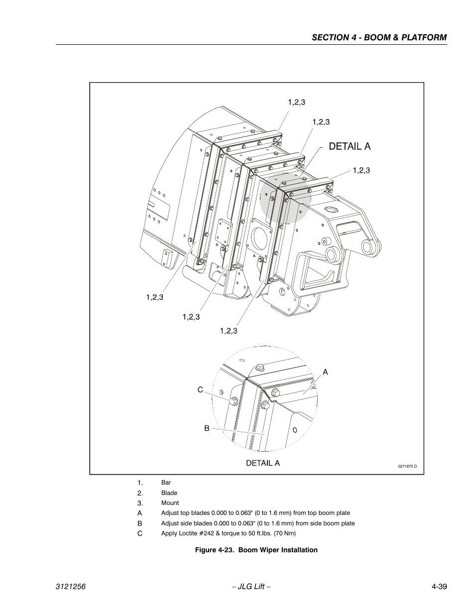 Boom wiper installation -39 | JLG 1100S Service Manual User Manual | Page 187 / 442
