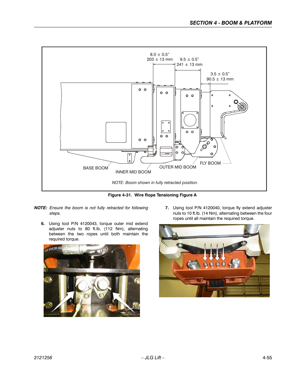 Wire rope tensioning figure a -55 | JLG 1100S Service Manual User Manual | Page 203 / 442