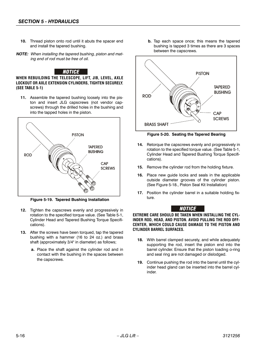 Tapered bushing installation -16, Seating the tapered bearing -16 | JLG 1100S Service Manual User Manual | Page 238 / 442