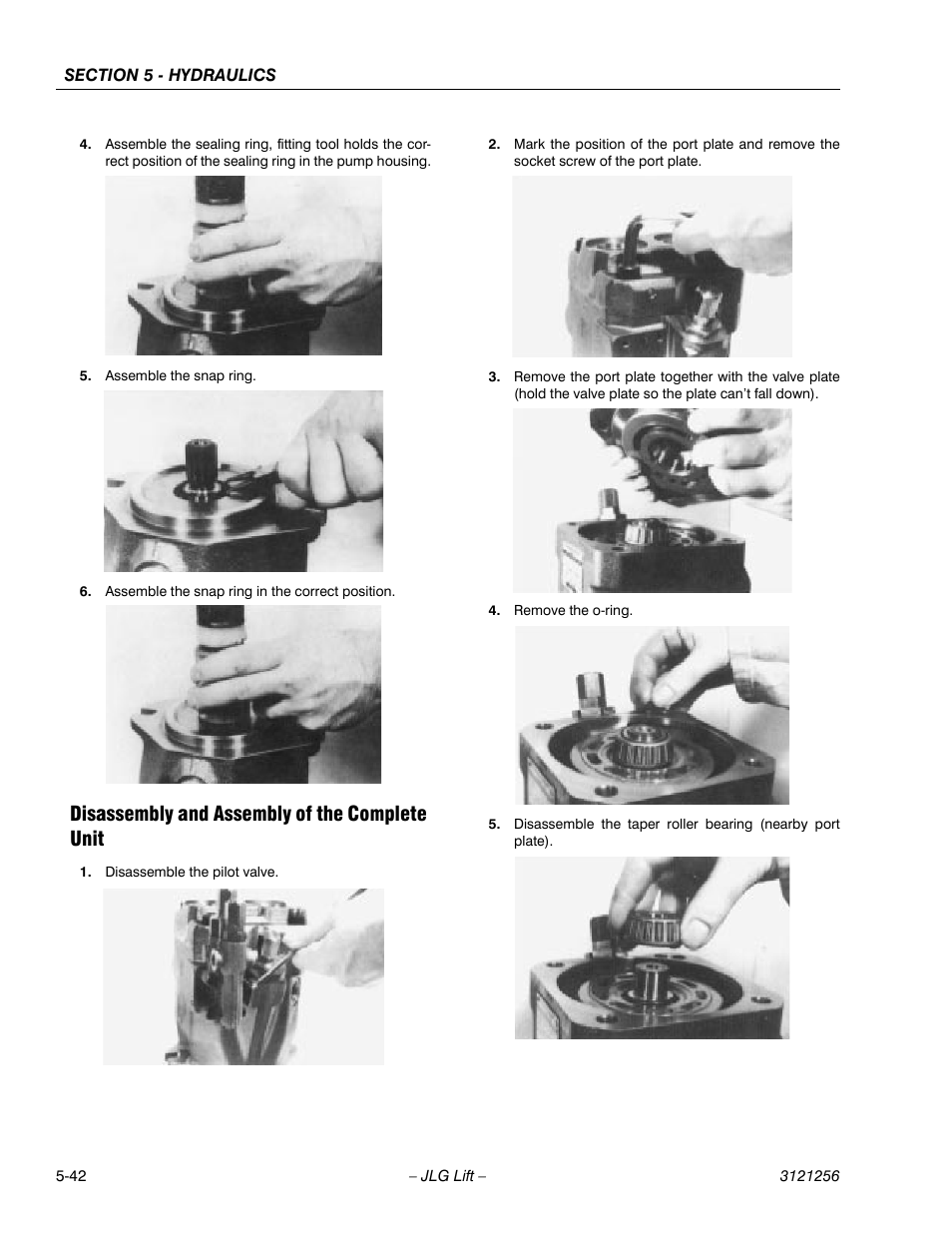 Disassembly and assembly of the complete unit, Disassembly and assembly of the complete unit -42 | JLG 1100S Service Manual User Manual | Page 264 / 442