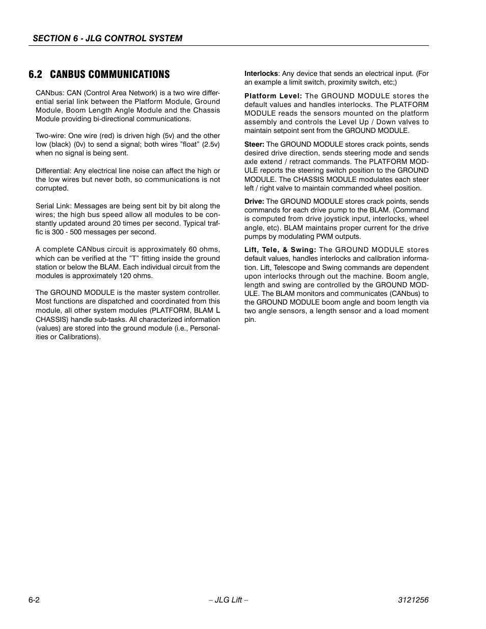 2 canbus communications, Canbus communications -2 | JLG 1100S Service Manual User Manual | Page 276 / 442