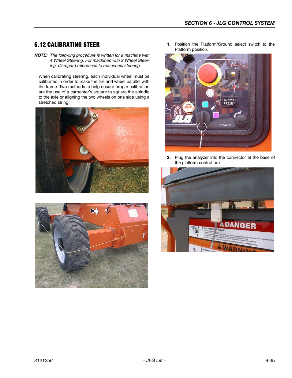 12 calibrating steer, Calibrating steer -45 | JLG 1100S Service Manual User Manual | Page 319 / 442