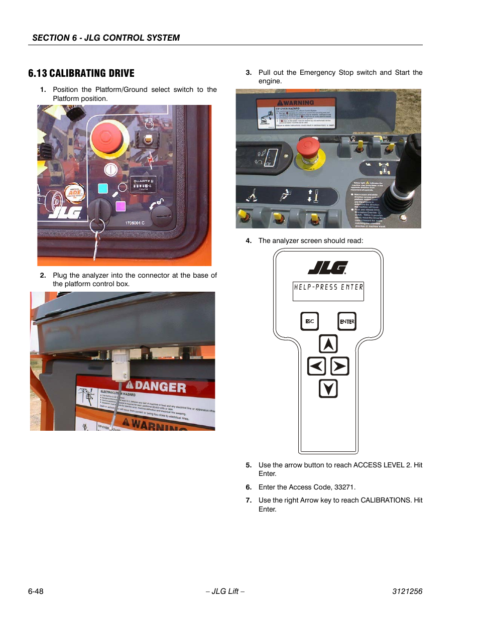 13 calibrating drive, Calibrating drive -48 | JLG 1100S Service Manual User Manual | Page 322 / 442