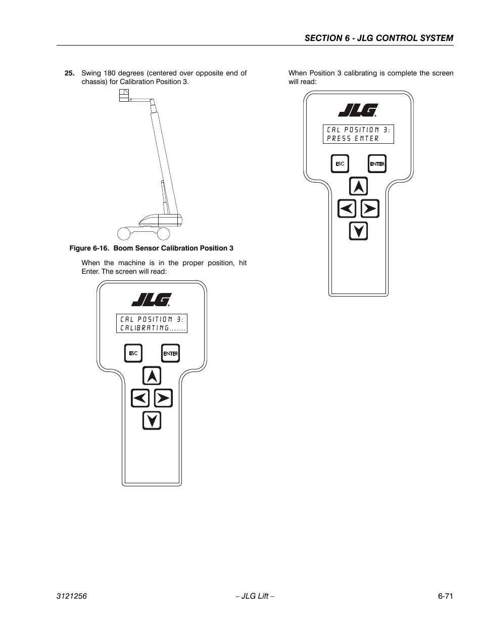 Boom sensor calibration position 3 -71 | JLG 1100S Service Manual User Manual | Page 345 / 442