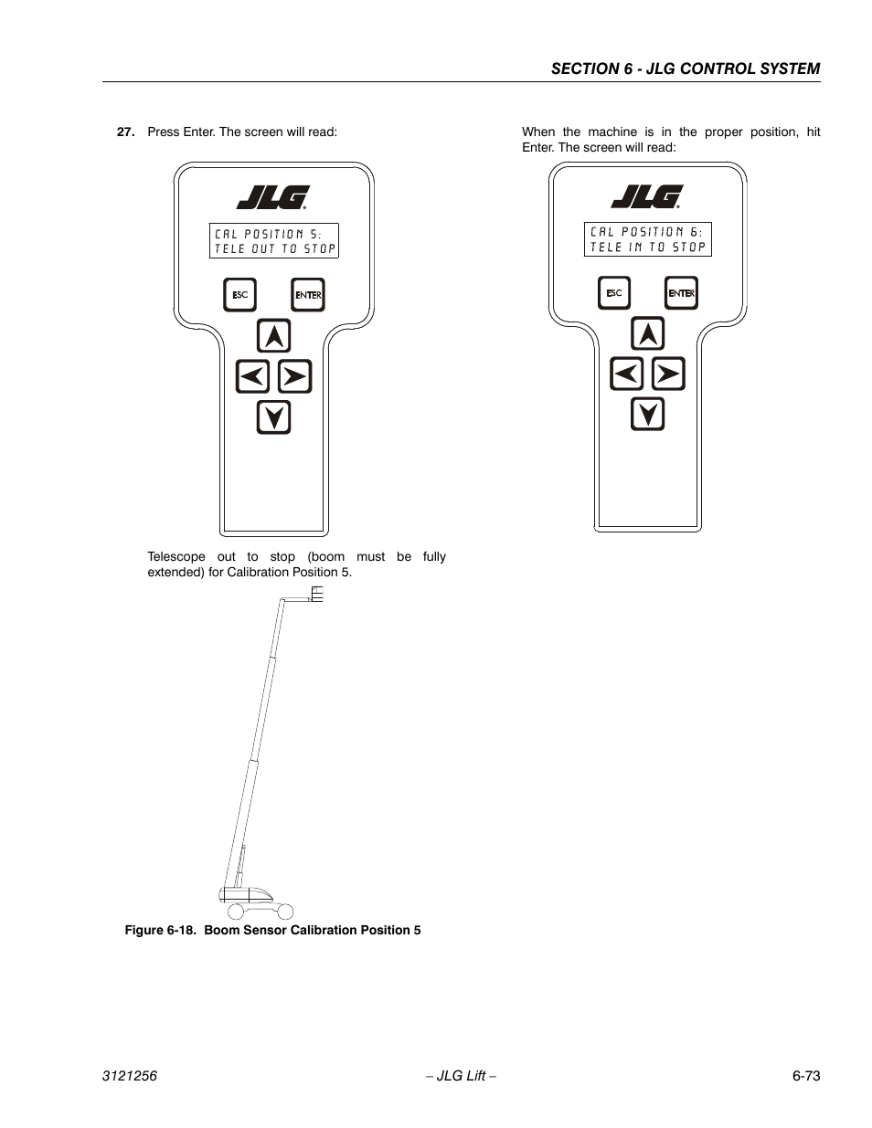 Boom sensor calibration position 5 -73 | JLG 1100S Service Manual User Manual | Page 347 / 442