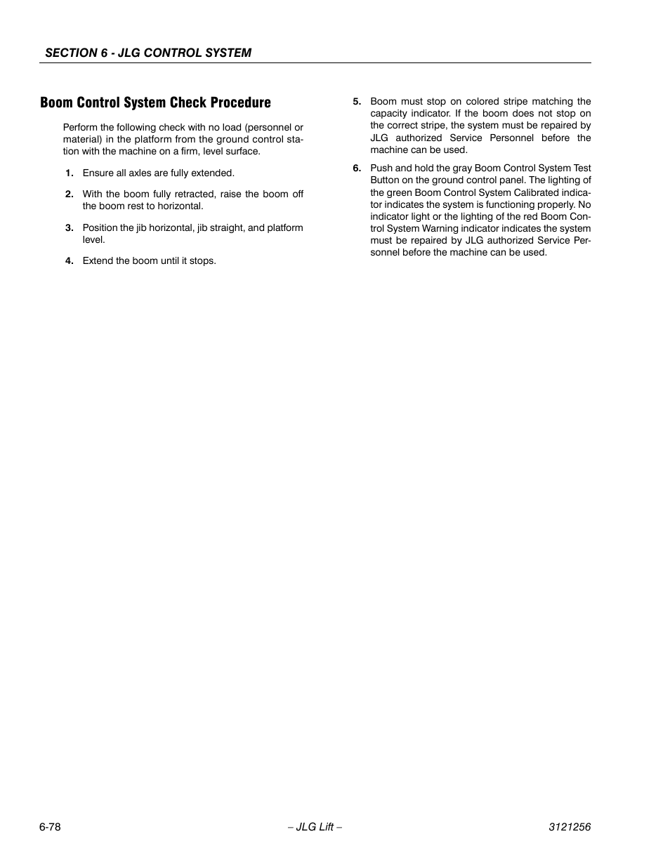 Boom control system check procedure, Boom control system check procedure -78 | JLG 1100S Service Manual User Manual | Page 352 / 442