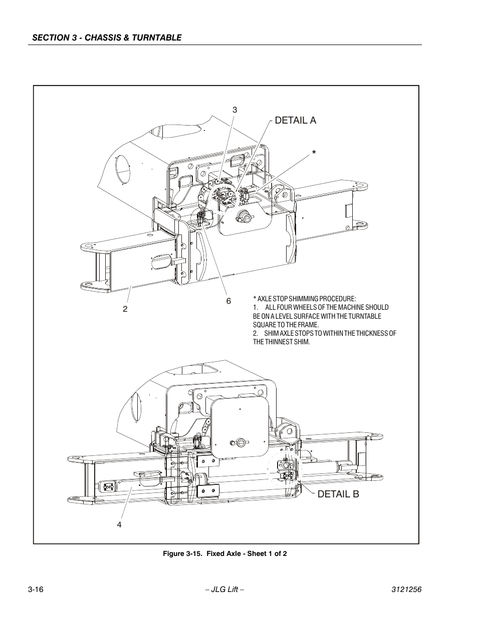 Fixed axle - sheet 1 of 2 -16 | JLG 1100S Service Manual User Manual | Page 58 / 442
