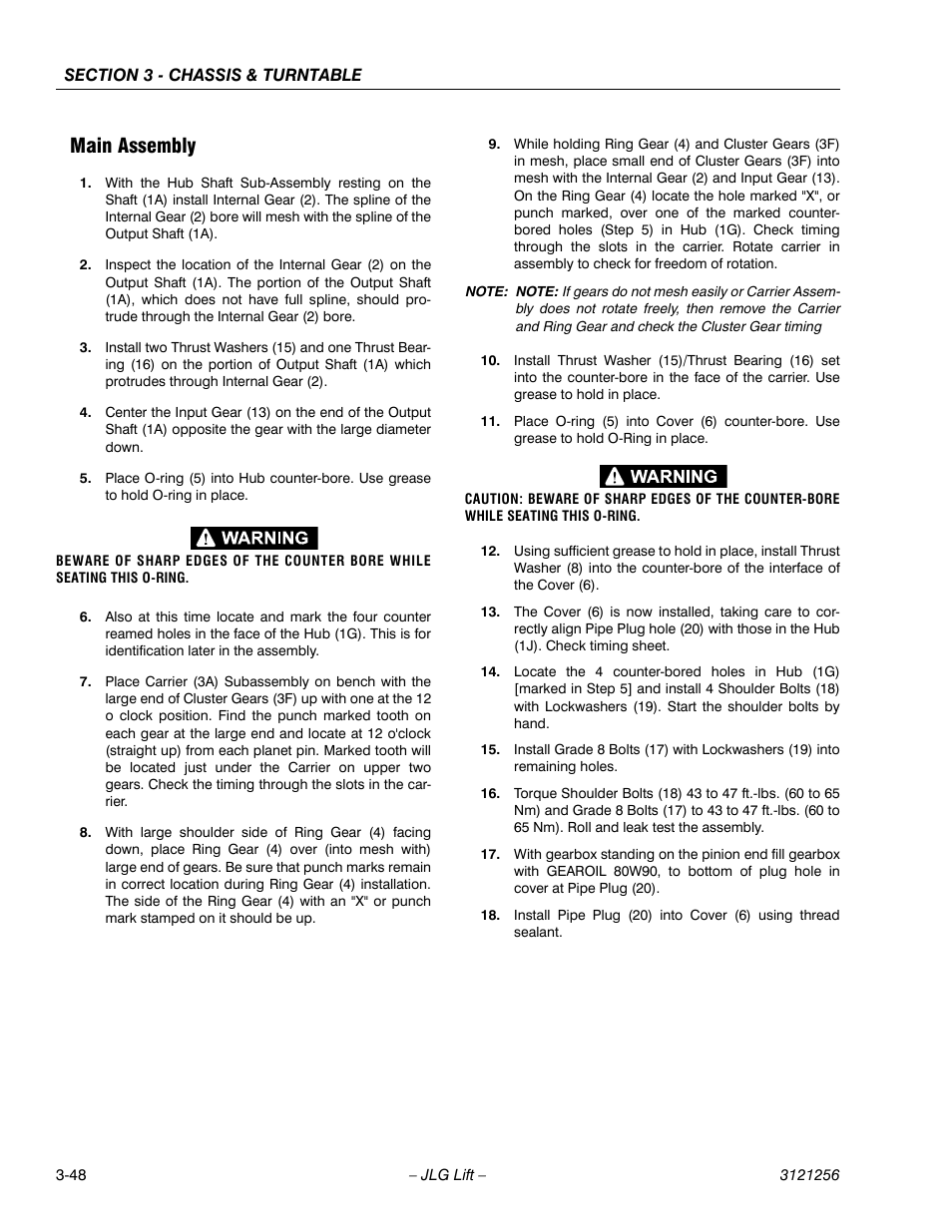 Main assembly, Main assembly -48 | JLG 1100S Service Manual User Manual | Page 90 / 442