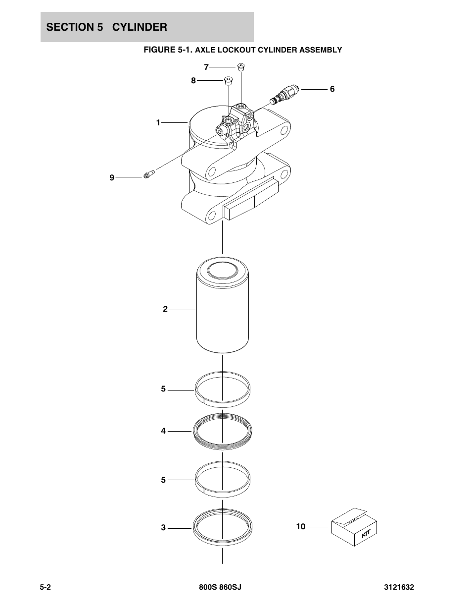 Figure 5-1. axle lockout cylinder assembly | JLG 860SJ Parts Manual User Manual | Page 174 / 268