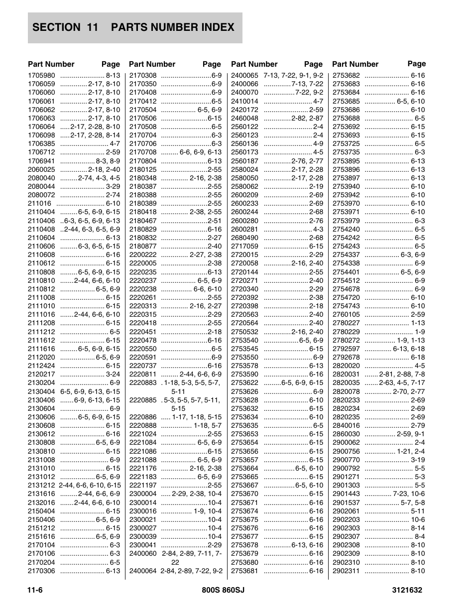 JLG 860SJ Parts Manual User Manual | Page 260 / 268