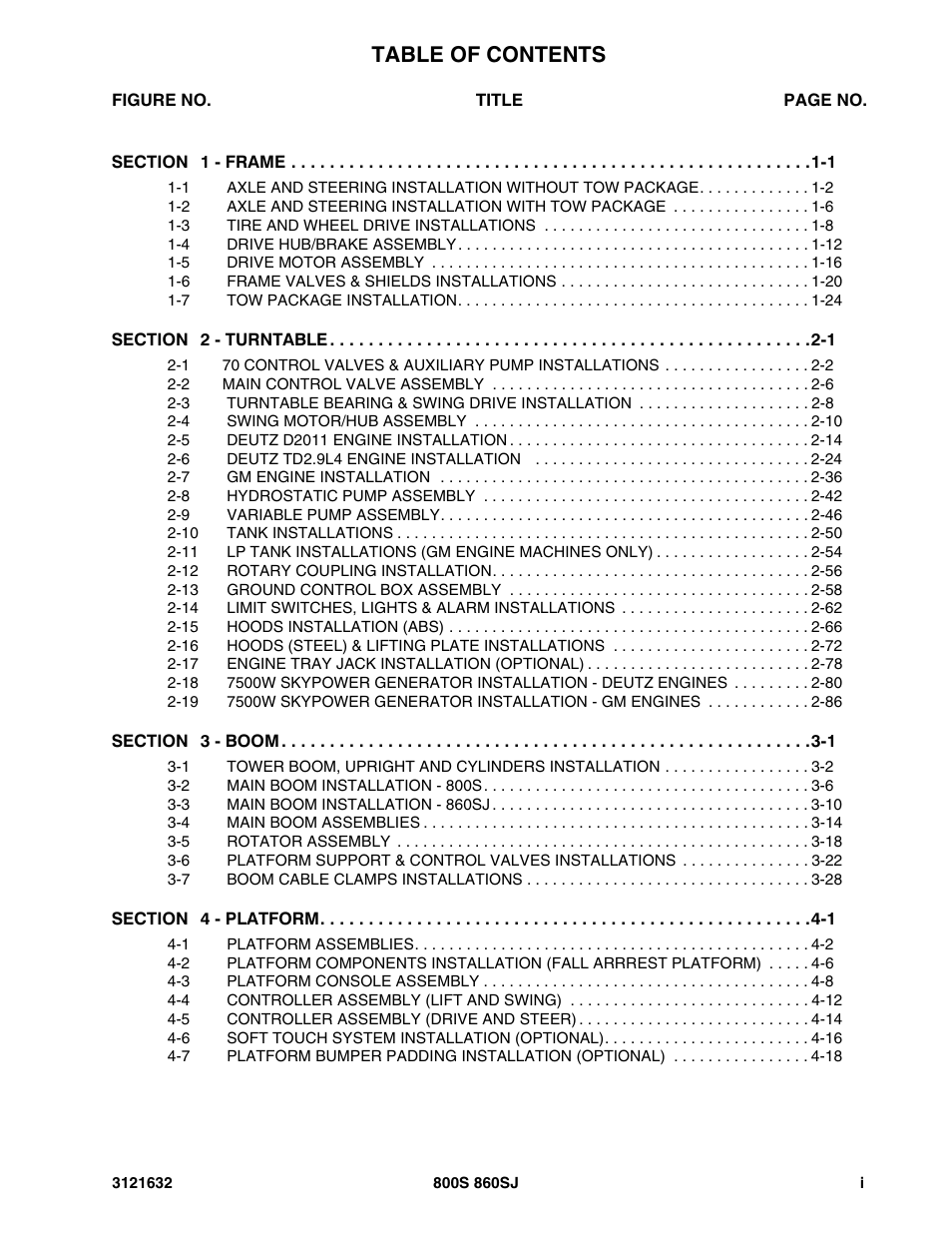 JLG 860SJ Parts Manual User Manual | Page 5 / 268