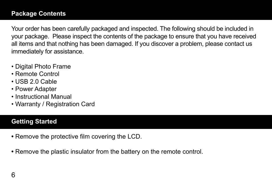 Aluratek ADMPF315F User Manual | Page 6 / 24