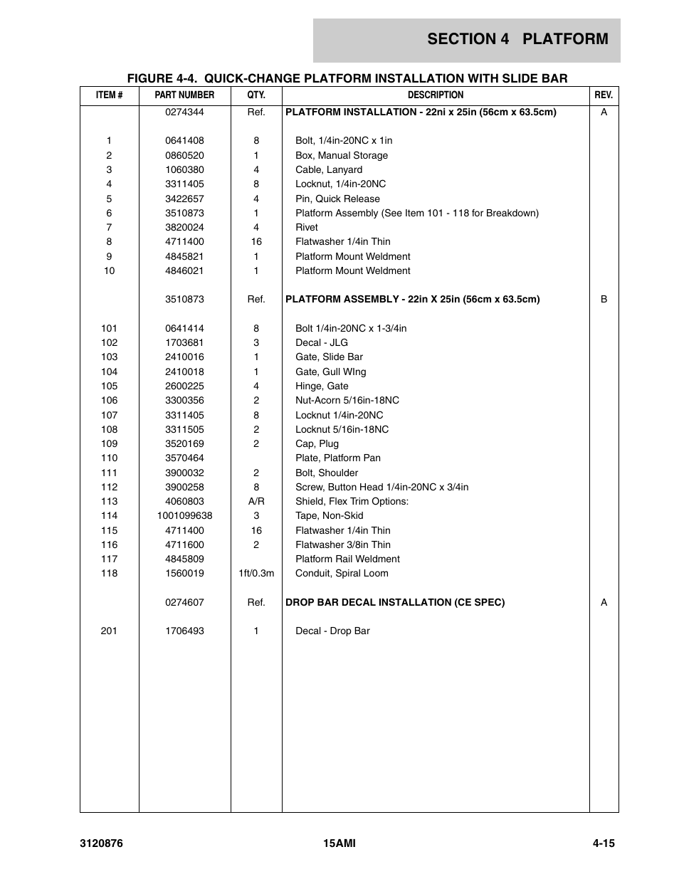 JLG 15AMI (3120876-2013) Parts Manual User Manual | Page 83 / 134