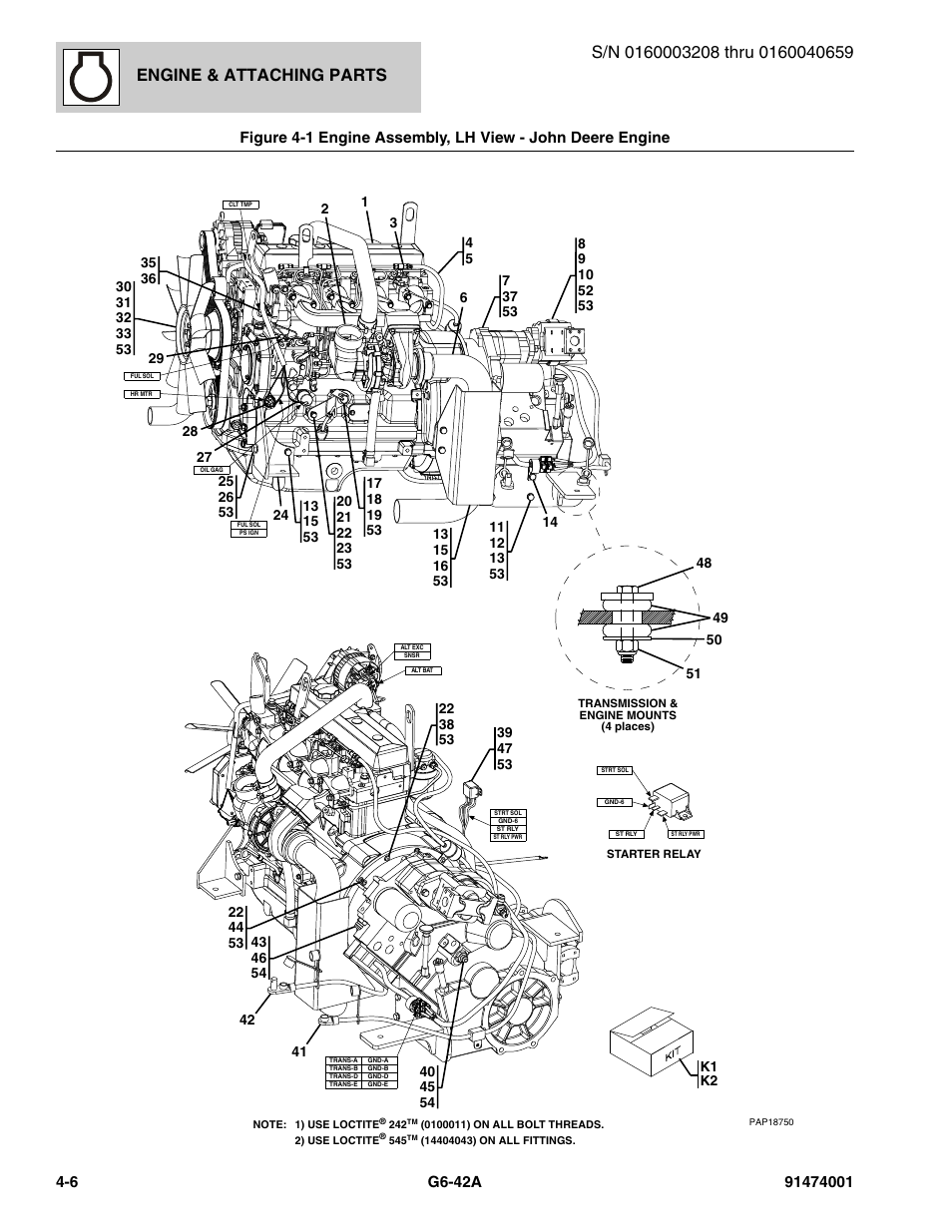 Engine & attaching parts | JLG G6-42A Parts Manual User Manual | Page 132 / 826