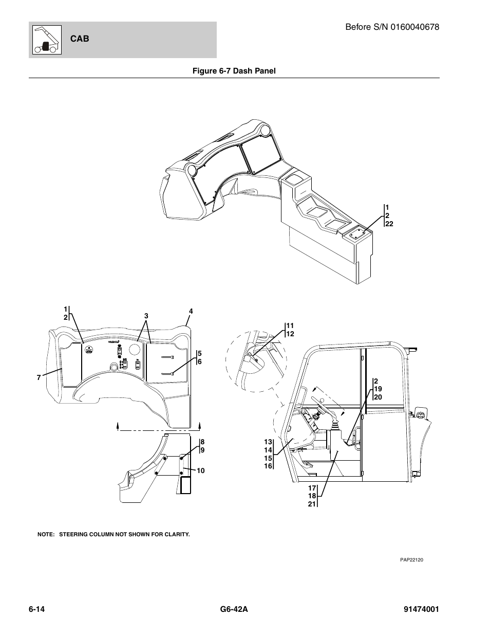 Figure 6-7 dash panel, Dash panel -14, See figure 6-7 for details) | JLG G6-42A Parts Manual User Manual | Page 376 / 826