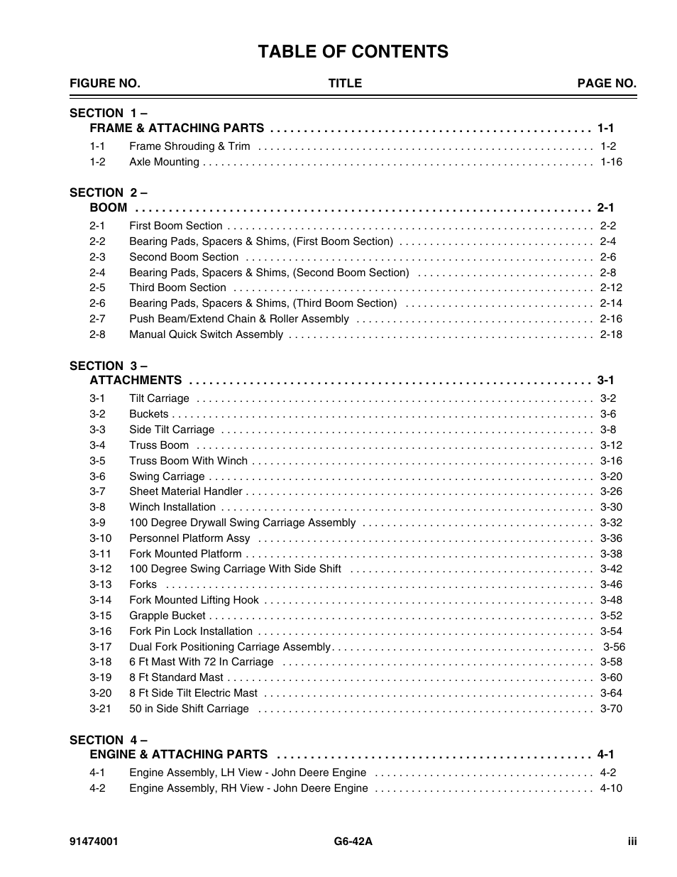 JLG G6-42A Parts Manual User Manual | Page 5 / 826