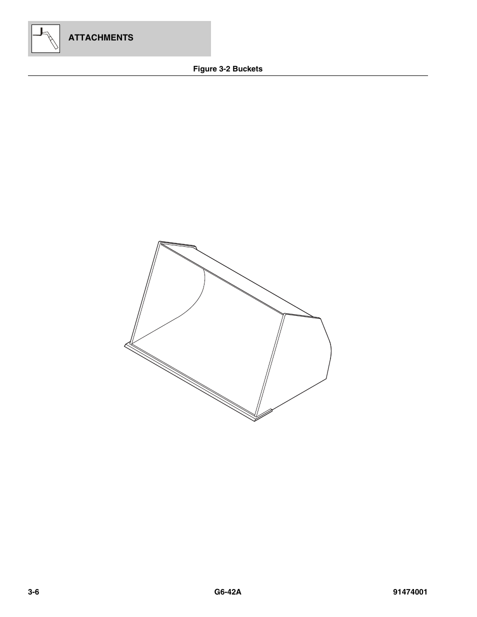 Figure 3-2 buckets, Buckets -6 | JLG G6-42A Parts Manual User Manual | Page 60 / 826