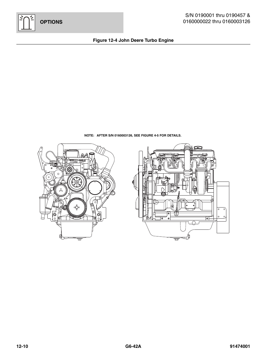 Figure 12-4 john deere turbo engine, John deere turbo engine -10, Figure 12-4 | Deere engine, turbo, (see figure 12-4 for details) | JLG G6-42A Parts Manual User Manual | Page 654 / 826