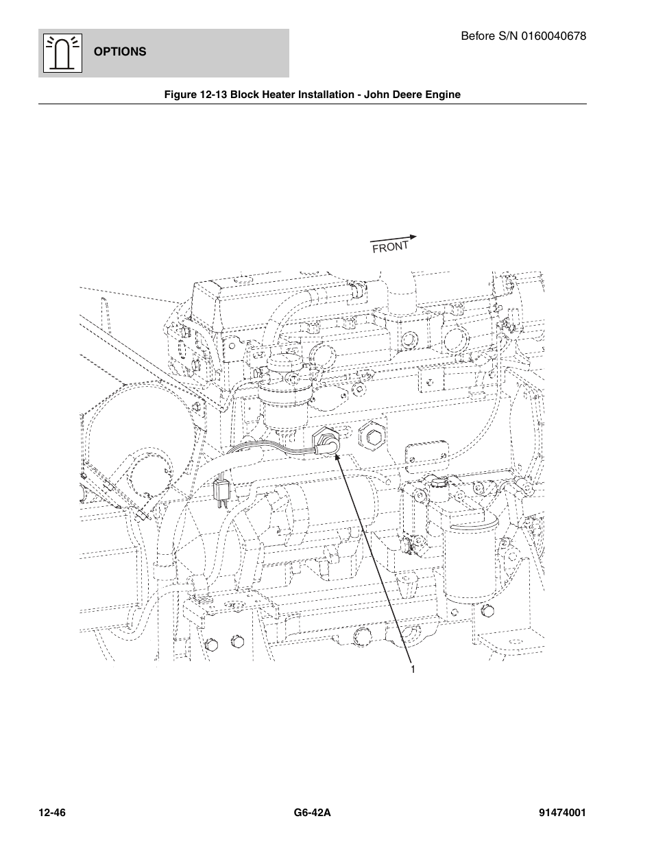 Block heater installation - john deere engine -46 | JLG G6-42A Parts Manual User Manual | Page 690 / 826