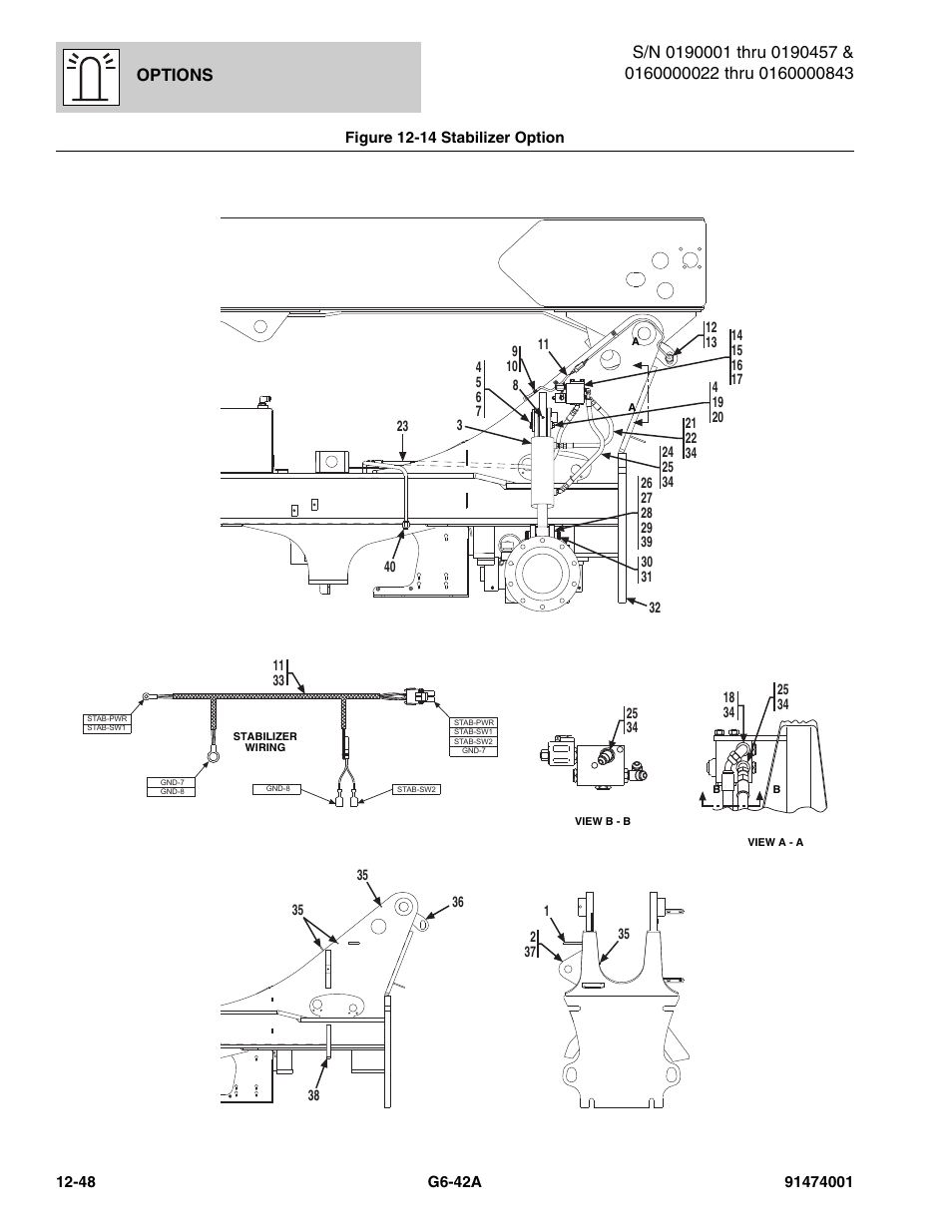 Figure 12-14 stabilizer option, Stabilizer option -48, Options | JLG G6-42A Parts Manual User Manual | Page 692 / 826