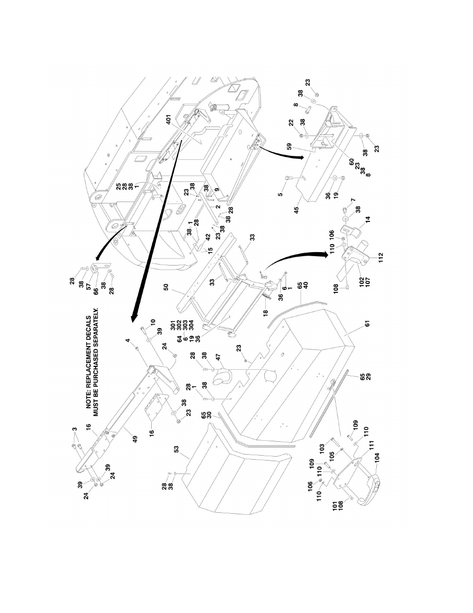 Figure 2-17. hoods installation (steel) | JLG 860SJ Parts Manual User Manual | Page 104 / 286