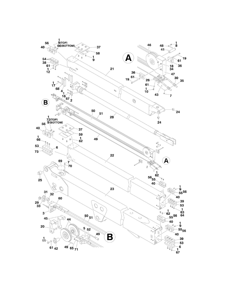 Figure 3-4. main boom assemblies | JLG 860SJ Parts Manual User Manual | Page 148 / 286