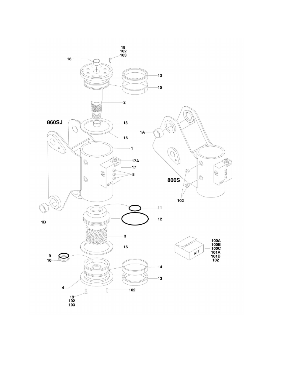 Figure 3-5. rotator assemblies | JLG 860SJ Parts Manual User Manual | Page 152 / 286