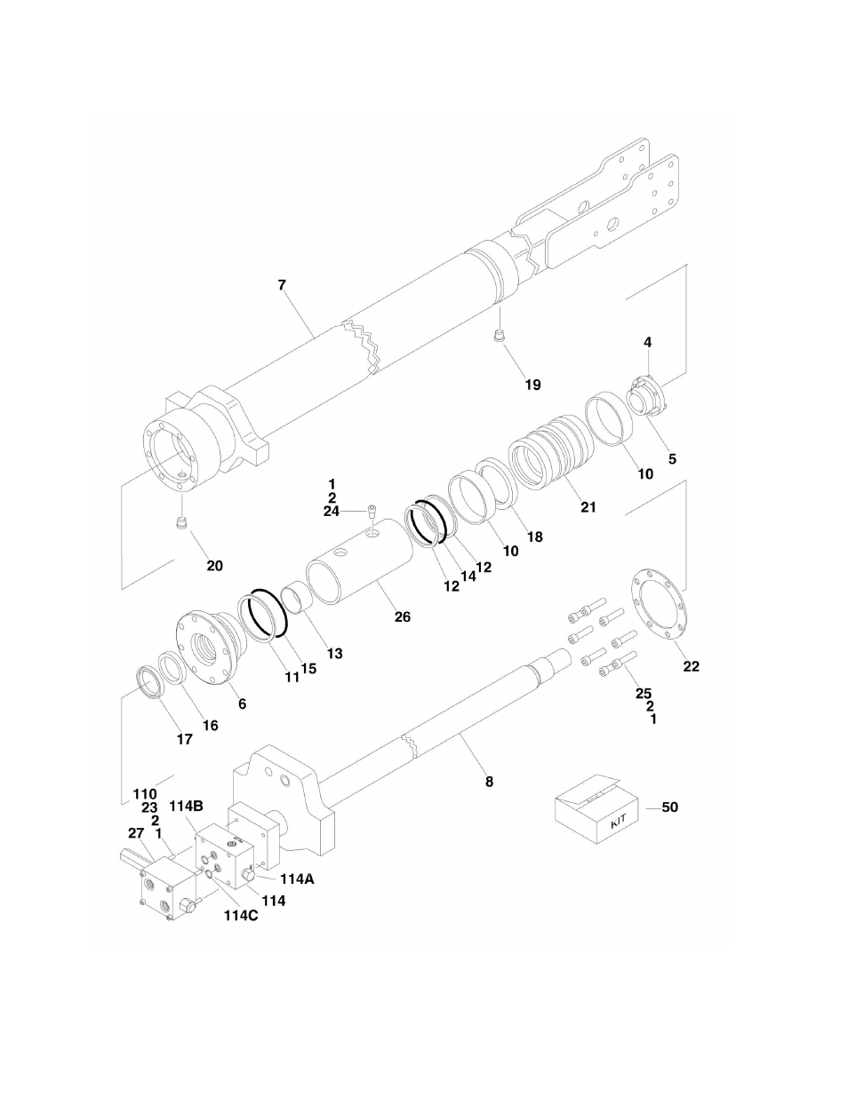 Figure 5-7. telescope cylinder assembly | JLG 860SJ Parts Manual User Manual | Page 206 / 286