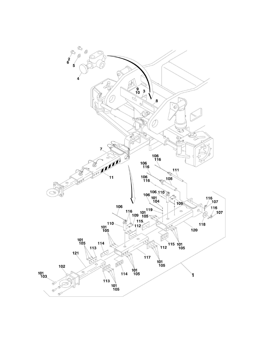 Figure 1-7. tow package installation | JLG 860SJ Parts Manual User Manual | Page 30 / 286