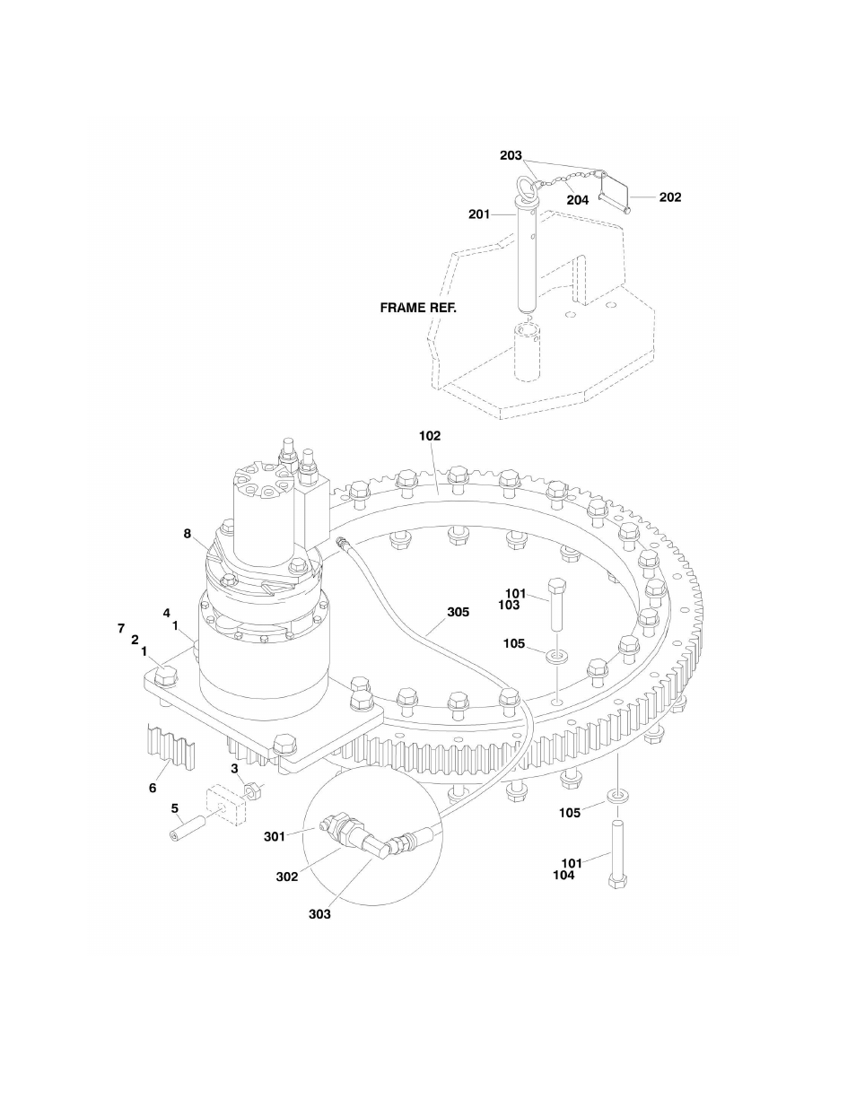 Figure 2-3. turntable and swing drive installation | JLG 860SJ Parts Manual User Manual | Page 40 / 286