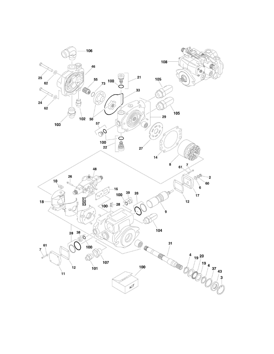 Figure 2-9. pump assembly (eaton) | JLG 860SJ Parts Manual User Manual | Page 74 / 286