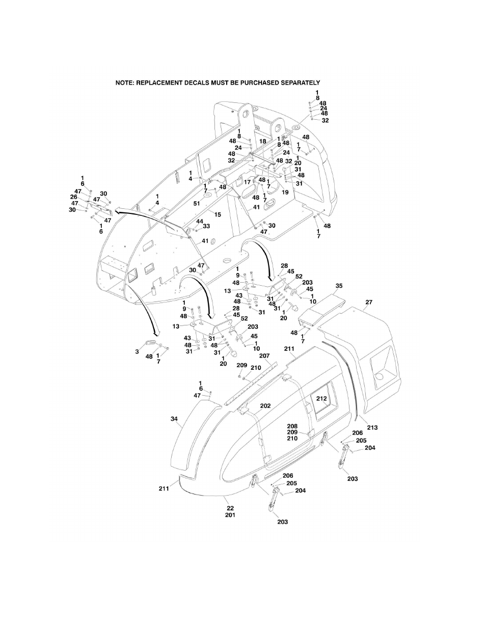 Figure 2-16. hoods installation (abs) | JLG 860SJ Parts Manual User Manual | Page 98 / 286