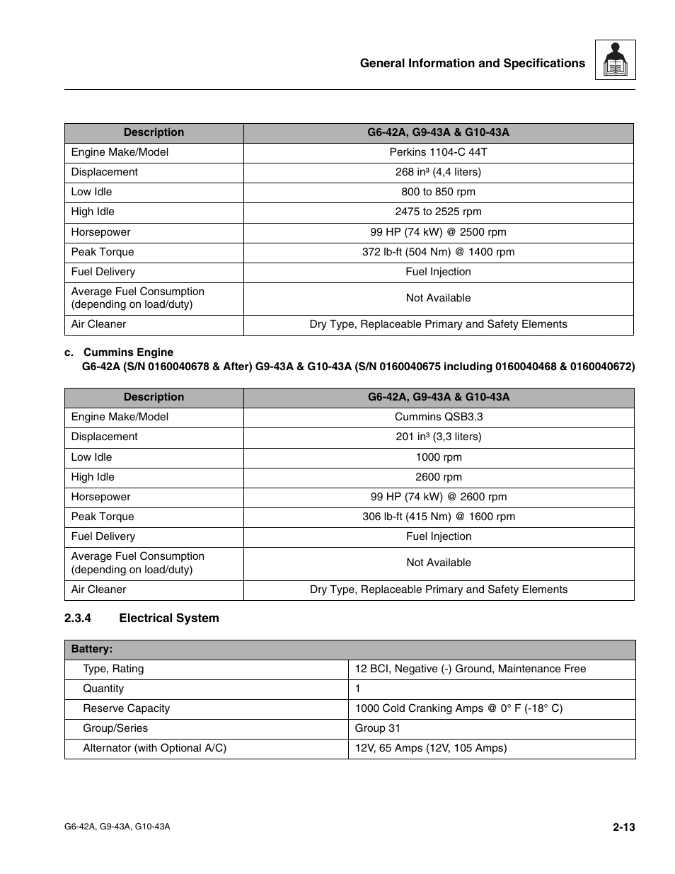 4 electrical system, Electrical system | JLG G6-42A Service Manual User Manual | Page 25 / 246