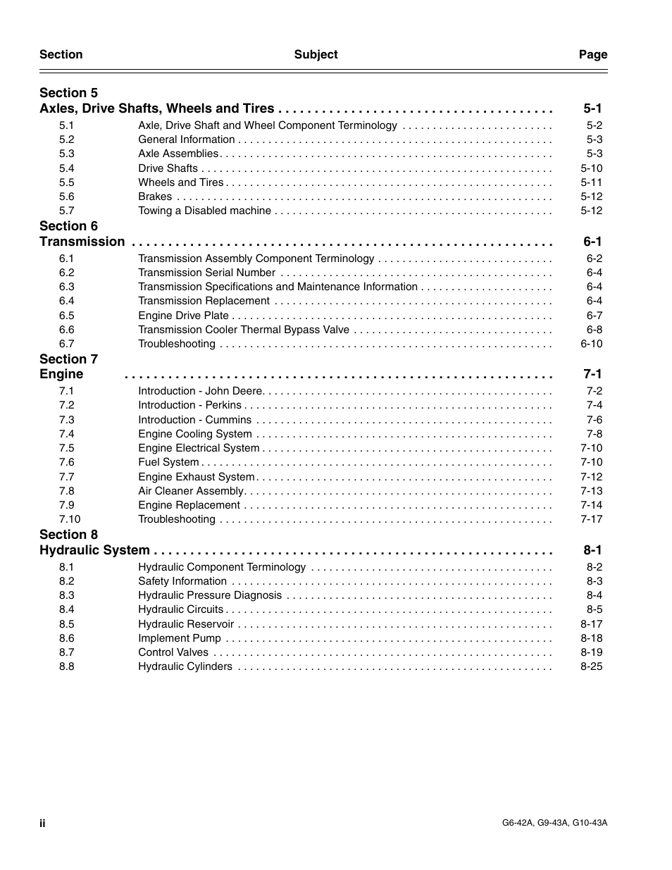 JLG G6-42A Service Manual User Manual | Page 6 / 246