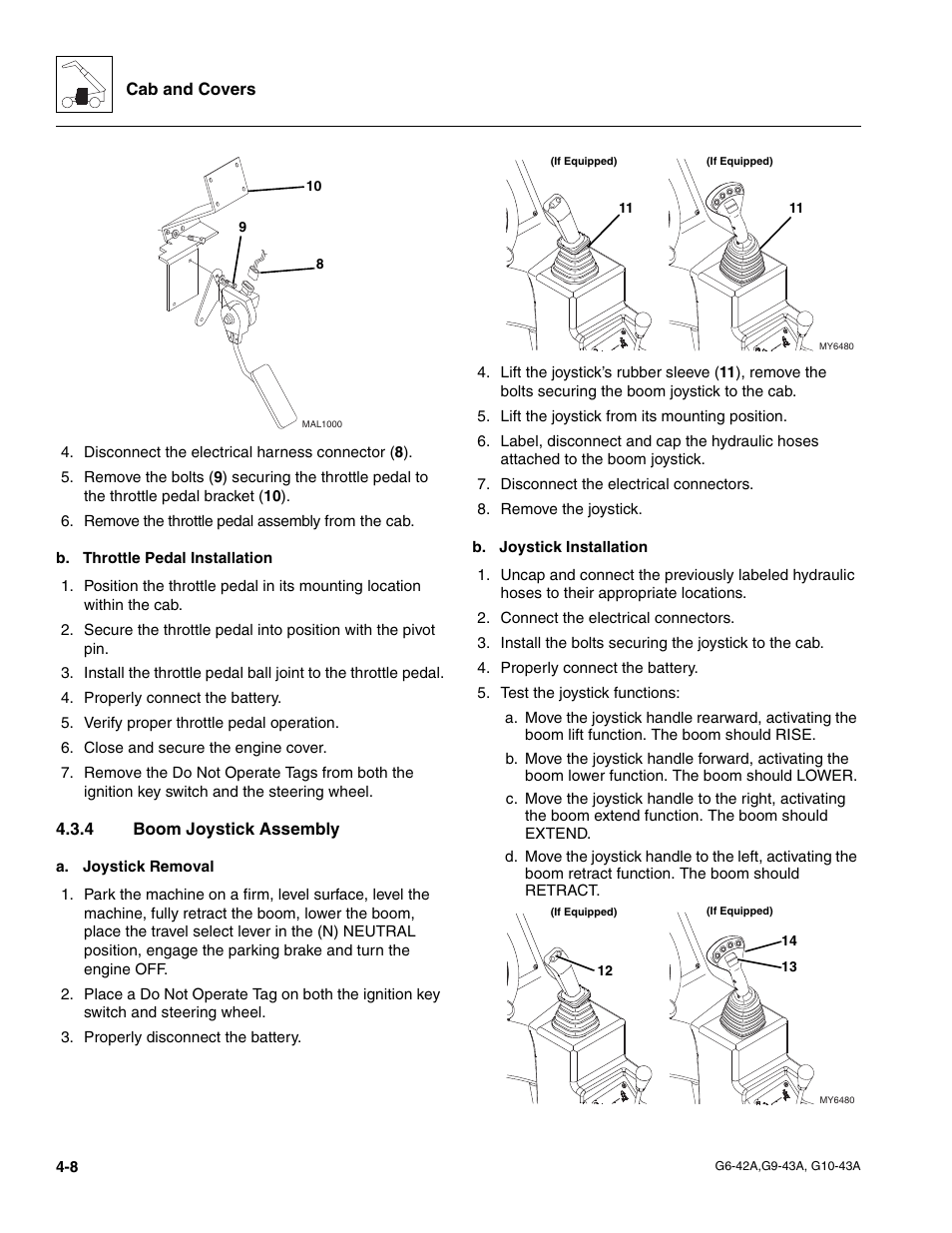 4 boom joystick assembly, Boom joystick assembly | JLG G6-42A Service Manual User Manual | Page 82 / 246