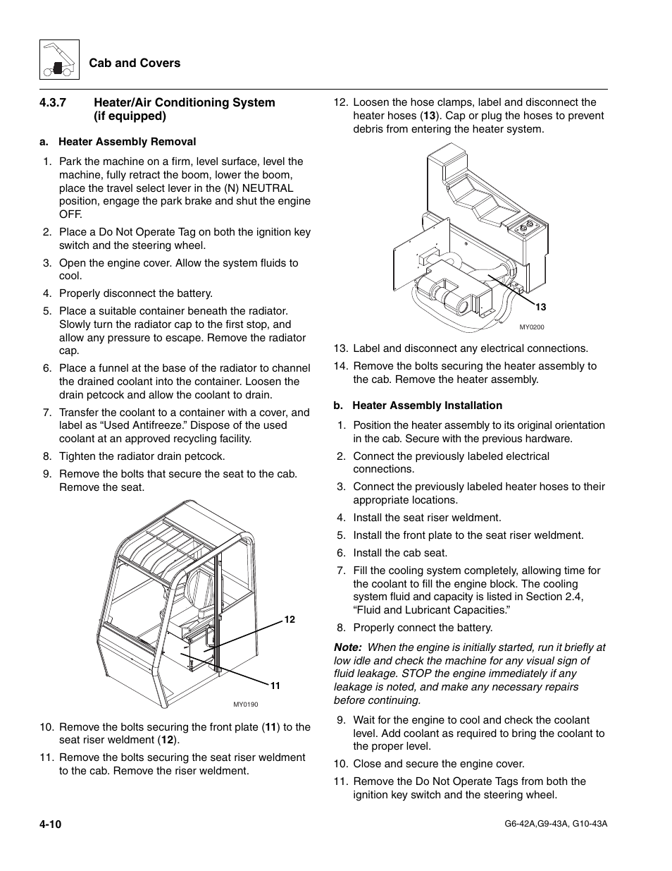 7 heater/air conditioning system (if equipped), Heater/air conditioning system (if equipped) | JLG G6-42A Service Manual User Manual | Page 84 / 246