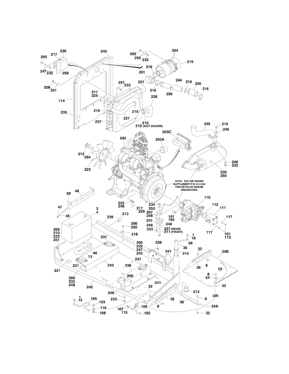 Figure 2-14. gm engine installation (with ugm) | JLG 660SJ Parts Manual User Manual | Page 106 / 382