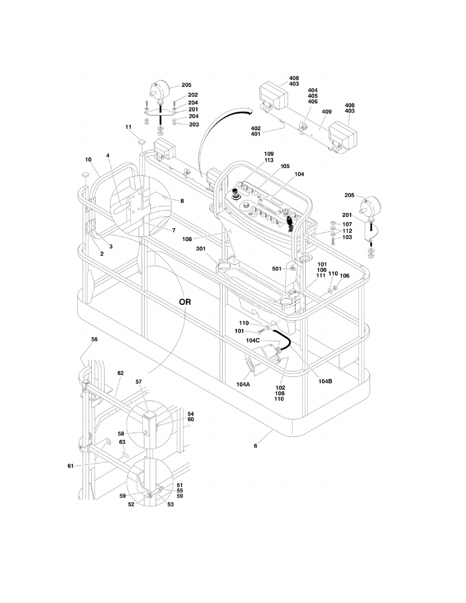 Figure 4-1. platform components installation | JLG 660SJ Parts Manual User Manual | Page 214 / 382