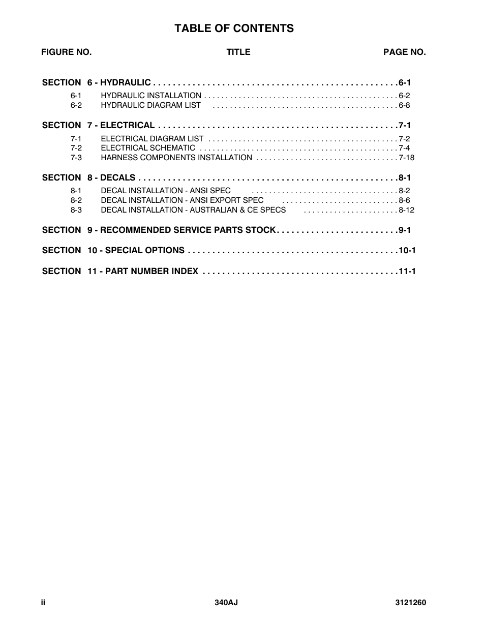 JLG 340AJ Parts Manual User Manual | Page 6 / 204